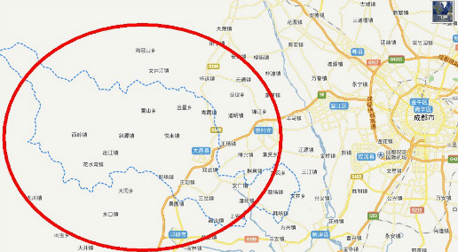 大邑县位于成都平原西部,与邛崃山脉接壤.