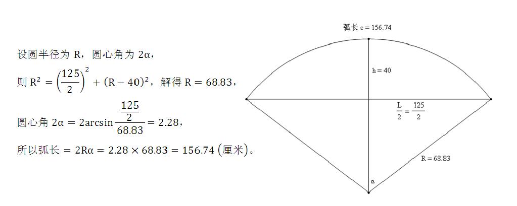 弦长和拱高求弧长公式