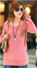 针织衫毛衣粉色搭配什么颜色的外套好看啊?