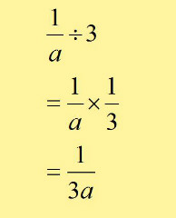 如果a是一个不等于0的自然数,a分之一除以三等