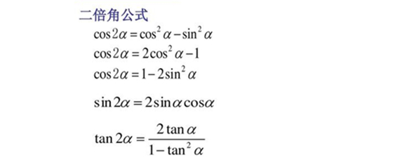 cos2a二倍角公式图片