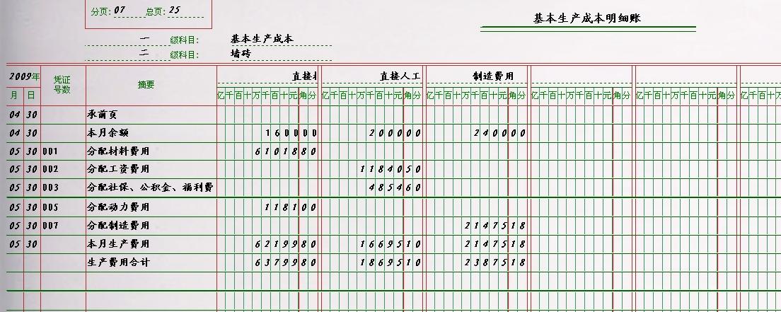 基本生产成本明细账怎么填