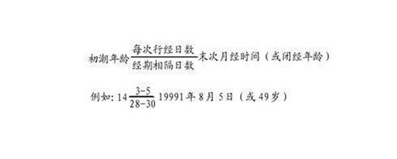 13,3,5,28-30,49,是没有分母的,表达式表示月经期之龄,月经周期之天数