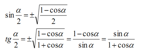 cos2分之a的半角公式