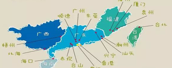 岭南范围地图图片