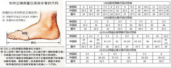 鞋子的尺碼,又叫鞋號,常見有以下標法:國際,歐洲,美國和英國.