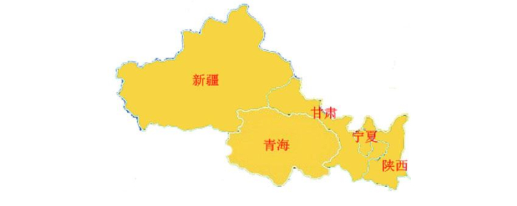 西北五省地图可放大图片