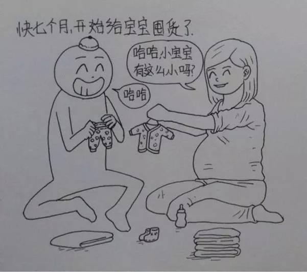 夫妻怀孕简笔画图片